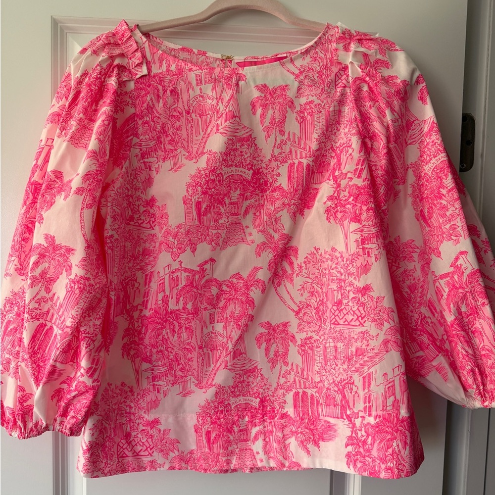 💫💫💫FINAL PRICE DROP💫💫💫Lilly Pulitzer Barbara Top in Anniversary Toile